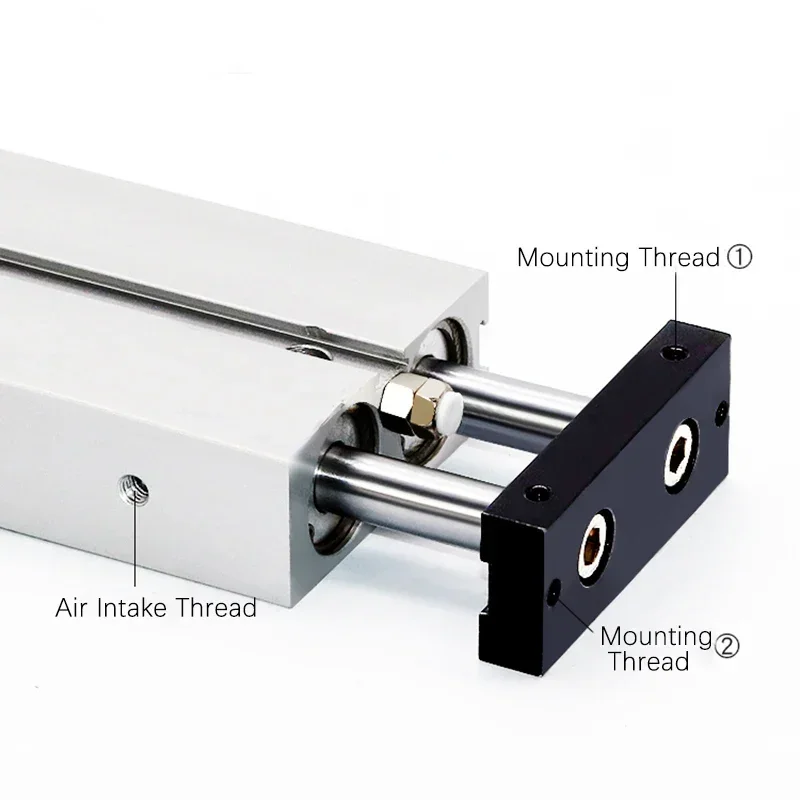 Double Twin-Rod Pneumatic Cylinder TN 10 16 20 25 32mm Aluminum Alloy Stroke 200 250 300 350 400 450mm Air Cylinder