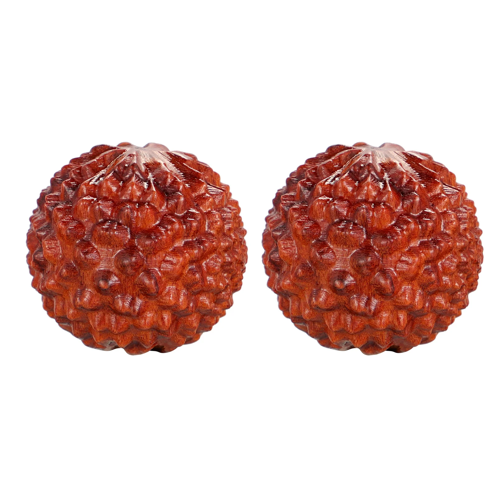 2pcs Handheld Massage Ball Wooden Craft Chinese Wenwan nament Litchi namentMassage Ball Toy Stress Relief Baoding Balls