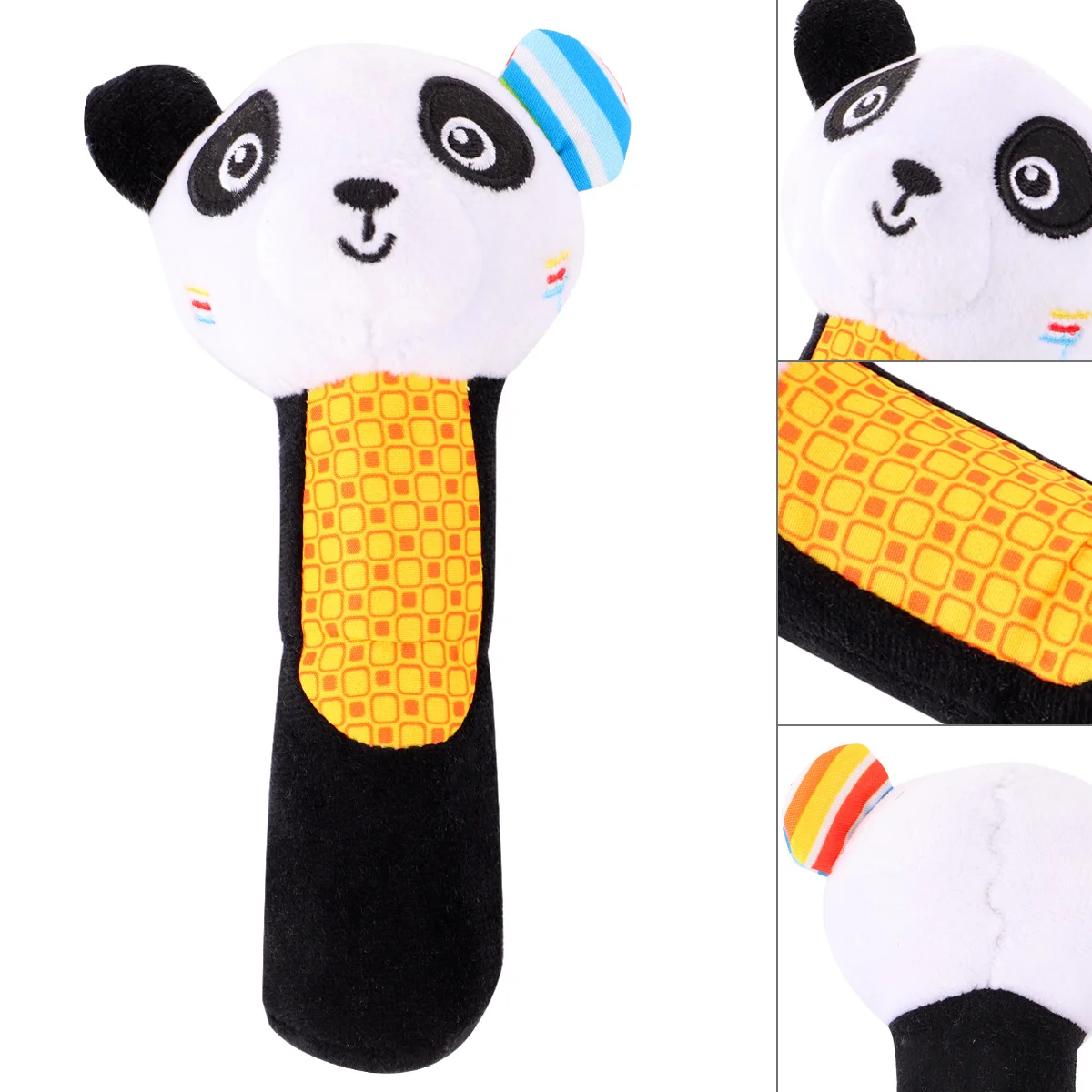 ของเล่นเขย่ามือเด็กทารกแรกเกิด สีดำ ขนาดเล็ก 1 ชิ้น ของเล่นสัตว์ตุ๊กตาเขย่ามือ ช่วยพัฒนาการทางประสาทสัมผัส