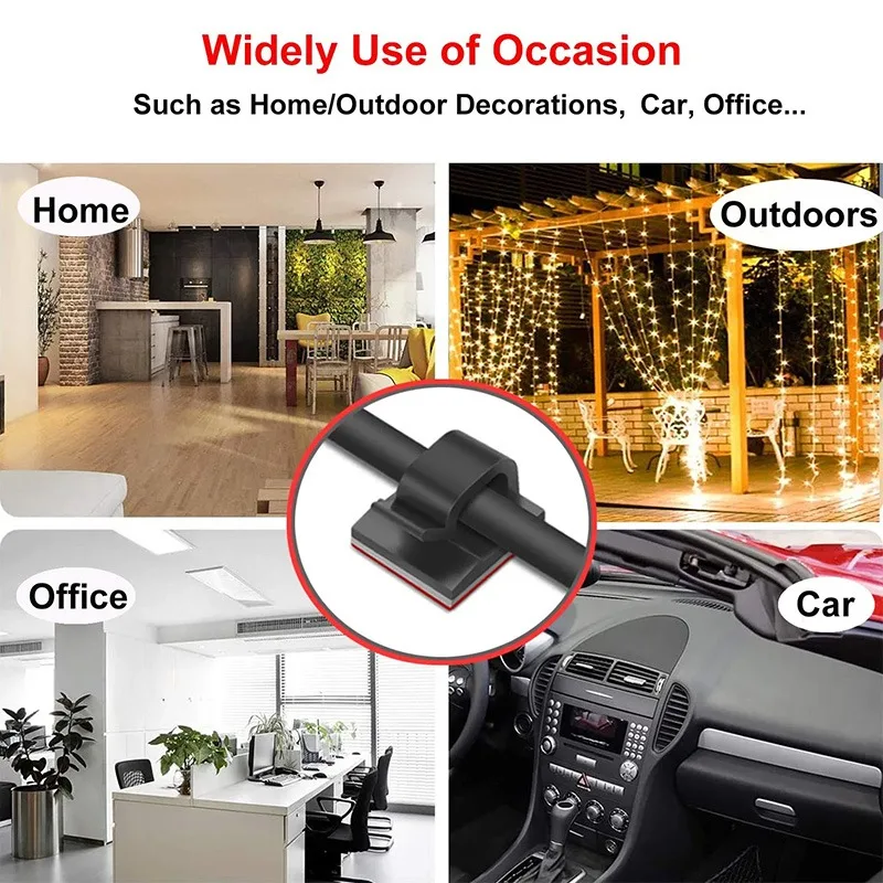 10/20/30PCS Cable Organizer Self-adhesive Fixed Non-marking Wire Fixer Punch-free Desktop Car Office Wall Organizer Wire Clip