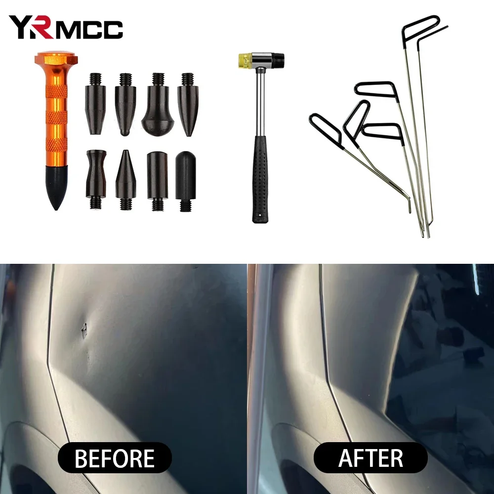 Car Body Dent Removal Crowbar Tool Kit Auto Hail Dent Disassembly Repair Hooks Push Dent Removal Rods Tools for Car Accessories