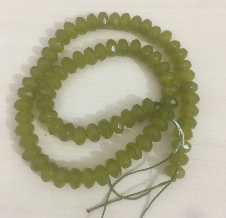 AAA+ 5x8mm Natural Green Peridot Faceted Abacus Loose Beads 15\