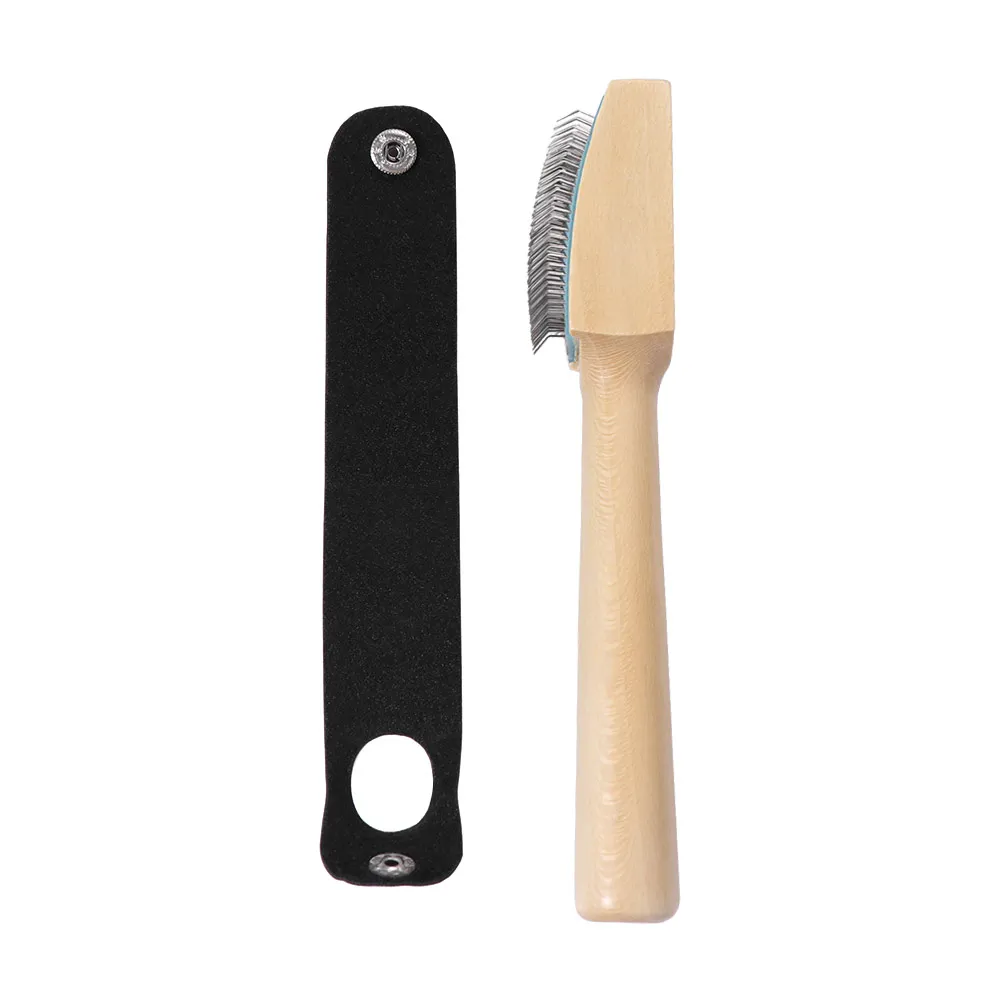 Wooden Suede Sole Wire Shoe Brush With Protector Cover Stainless Steel Brush Head Dance Shoes Cleaning Brush Durable Practical