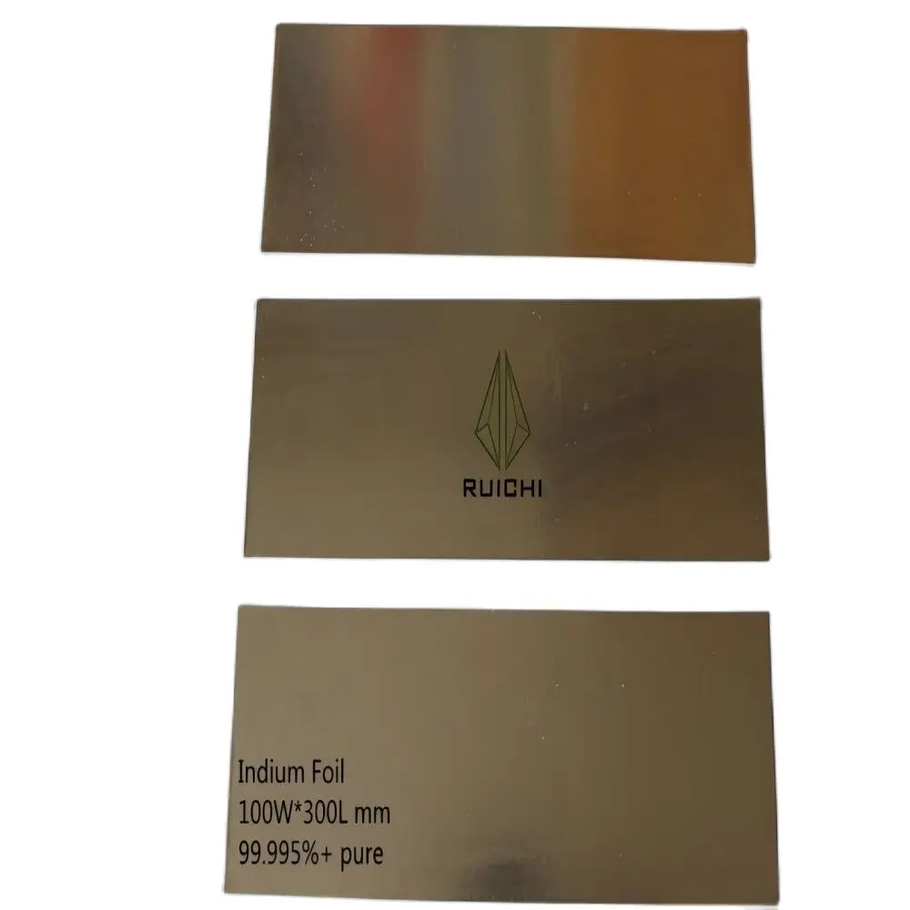 Size 0.5*100*300mm 99.995% Pure Indium Metal Foil Sheet