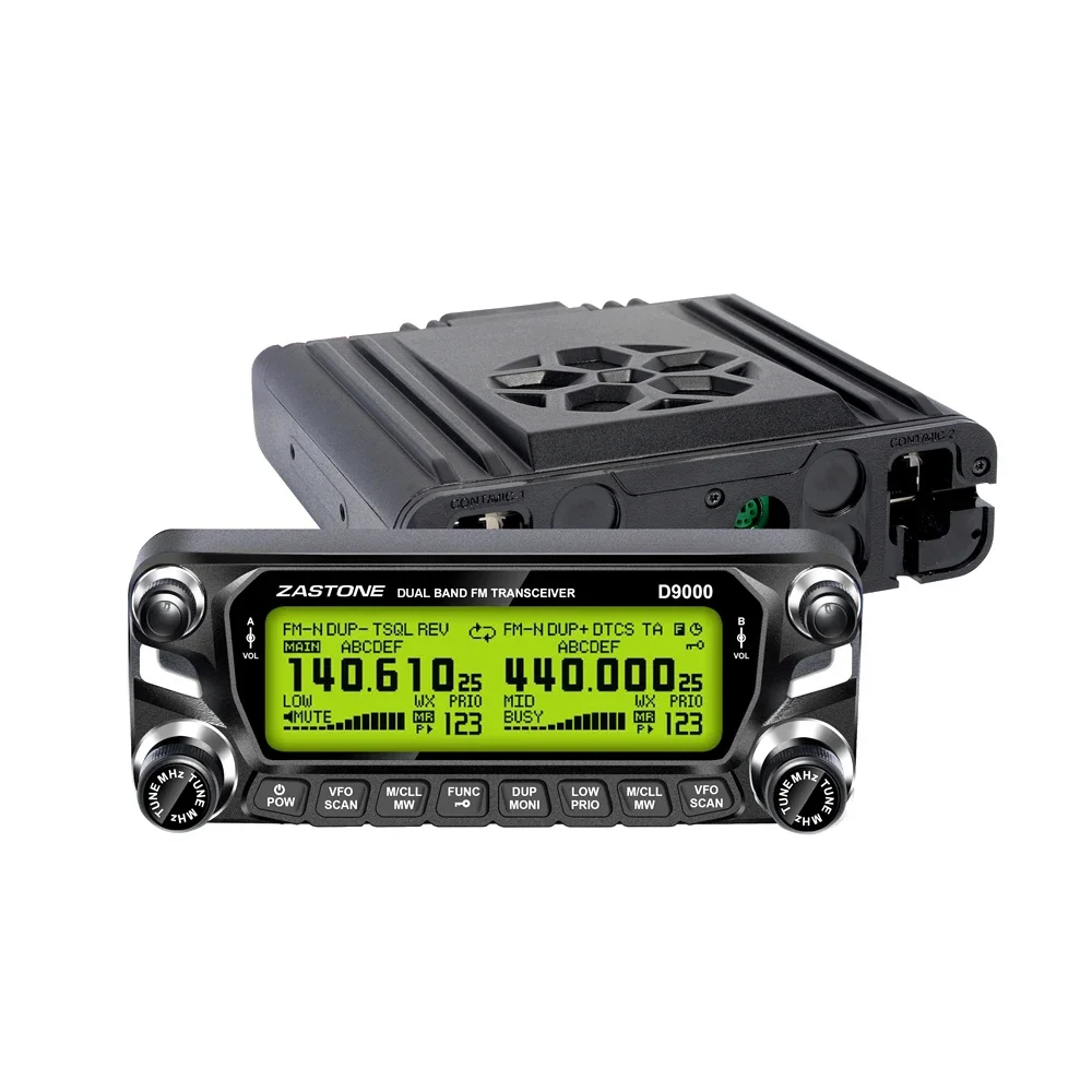 Zastone D9000 50W Dual Band Car Walkie Talkie Mobile Radio Panel Separation Aviation Frequency 118-136MHZ AM UHF VHF HAM Radio
