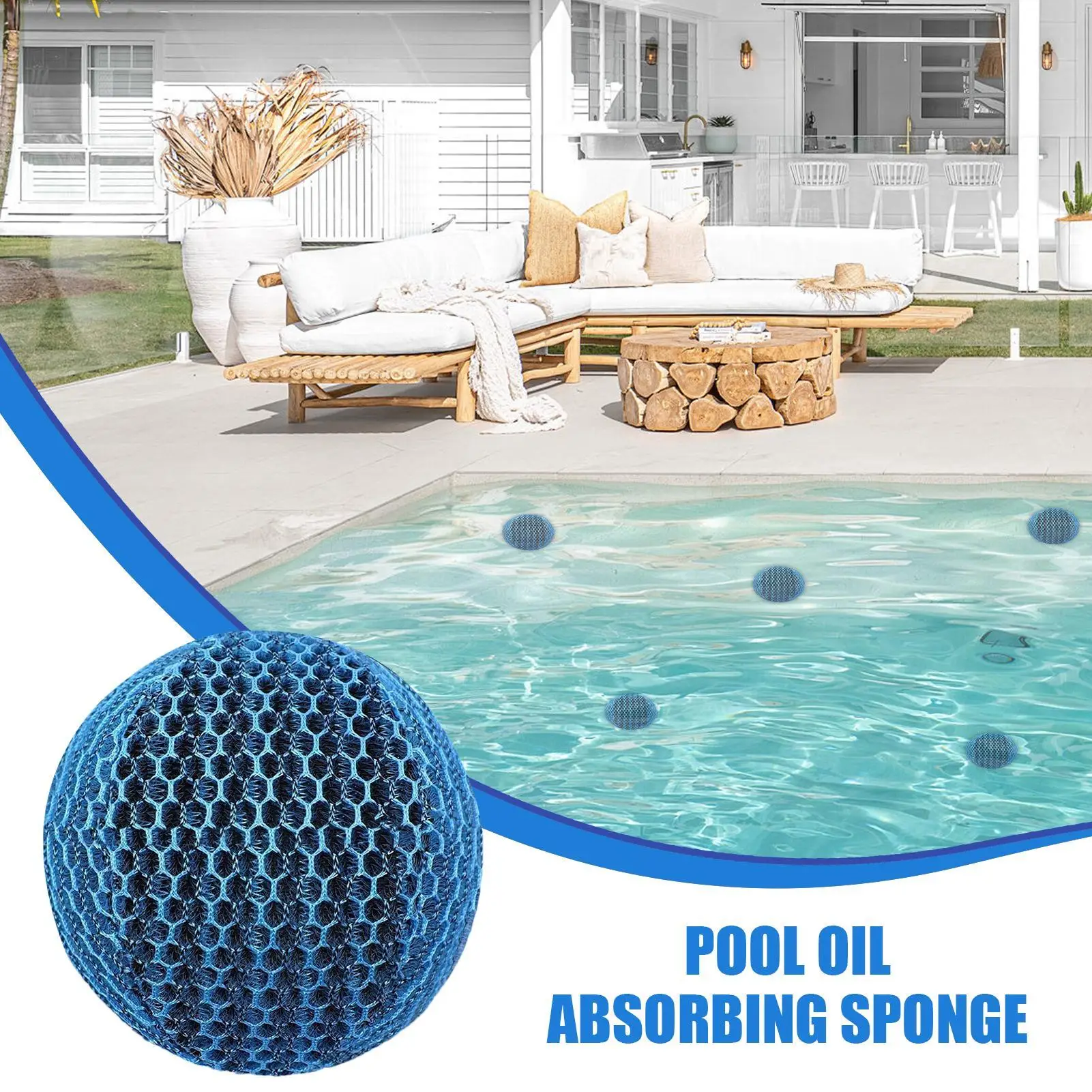 Oil Absorbing Sponge Skimmer Foam Absorber Hot Tub Scum Absorber Floating Filter Reusable Spa and Pool Cleaner Pool Accessories
