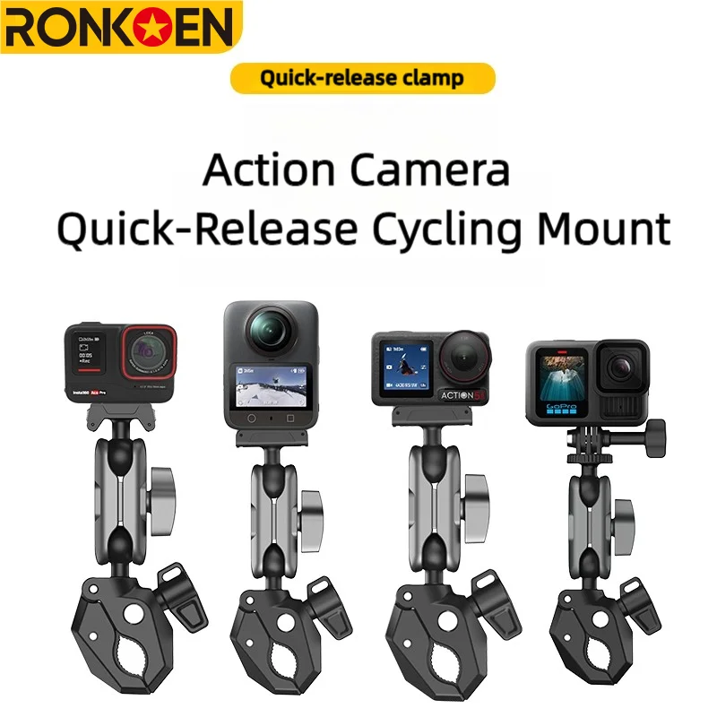 �y�Z�[�����zRonkoen DJI action4/5Pro/osmo360 �o�C�N�X�|�[�c�J���� Insta360 AcePro2/X4/5 �T�C�N�����O�X�^���h GoPro �Œ�X�^���h�N���b�v