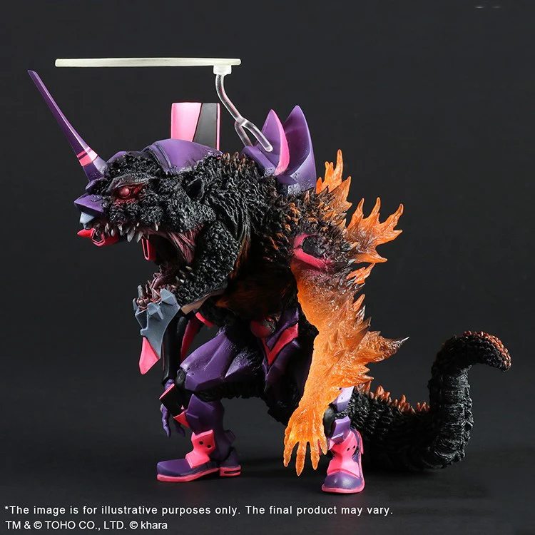 

Neon Genesis Evangelion Unit-01 Godzilla Awakening Form 18.5cm PVC Q-version Figurine Model in Stock Car Chassis Decoration