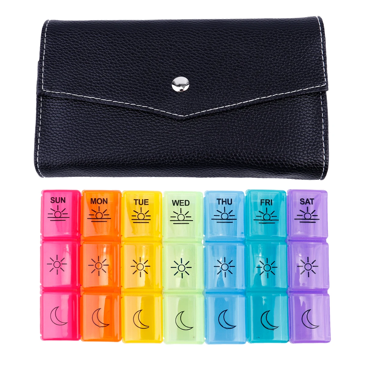 

Large Flip Pill Box Transparent Dustproof Portable Plastic Medicine Case Compact Storage Organizer Waterproof Container For