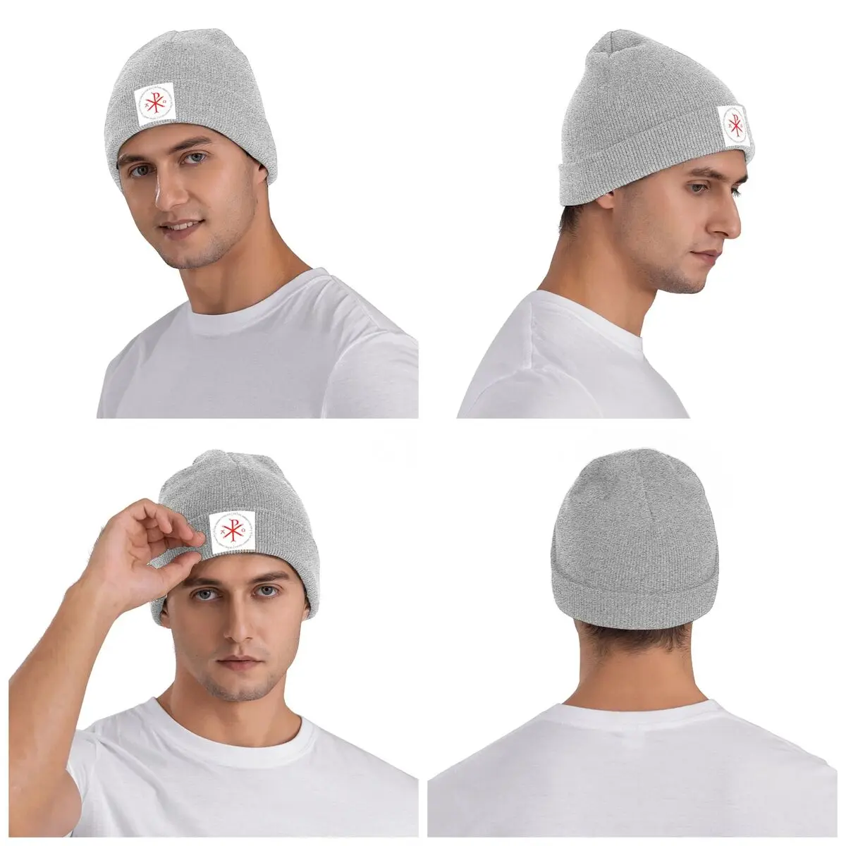 Sign Of Christ Chi Rho Christogram Warm Knitted Cap Fashion Bonnet Hat Autumn Winter Outdoor Beanies Hats for Unisex Adult