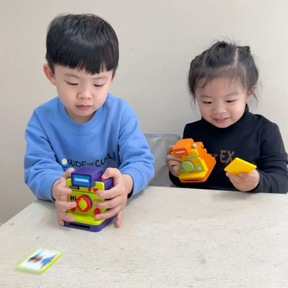 Casa de jogo de plástico câmera quebra-cabeça educação analógica câmera digital multiuso diy modelo de câmera instantânea habilidades motoras finas