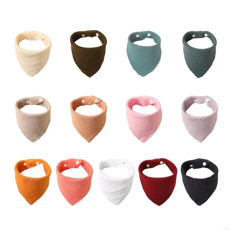 29EE Baby Burp Cloth Crepe-Cotton Teething Bib High Absorbent Bibs Feeding Towel