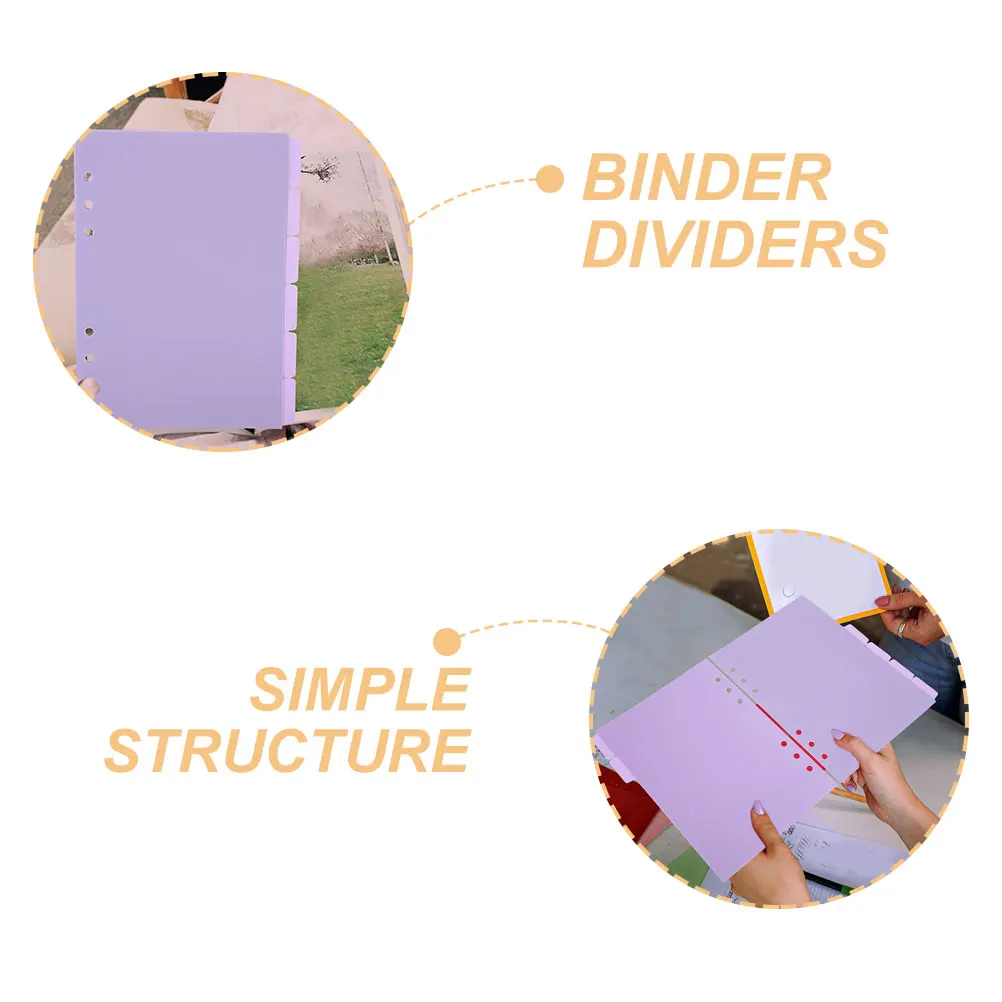 

12pcs Binder Plastic Page For Notebook Journal Office School Supplies Replacement Dividers Classification Tabs Notepad Divider