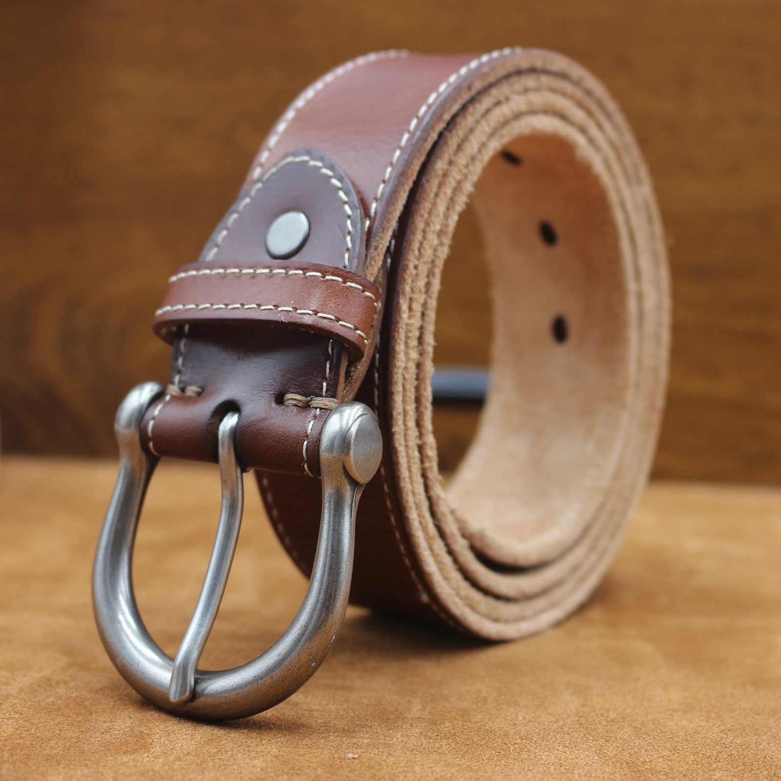 Vintage 100% Genuine leather Belt for Men High Quality Natural Cow Leather Men\'s Belt Male Strap for jeans or pants