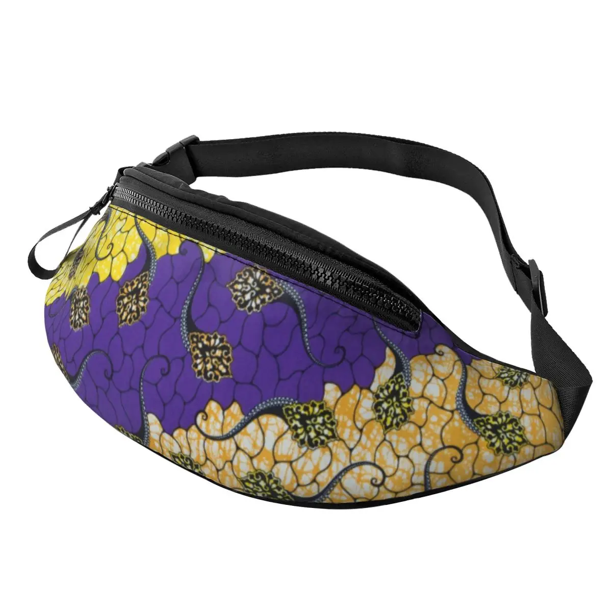 Custom Ethnic Tribal Geometric Ankara African Print Fanny Pack Women Men Crossbody Waist Bag for Running Phone Money Pouch