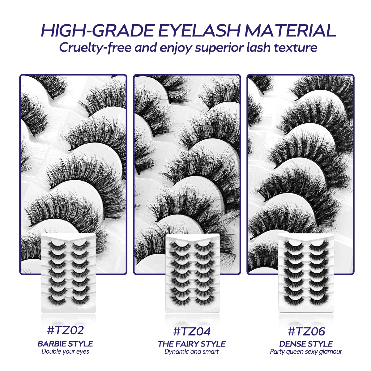 グロインニャー ラッシュ 厚く長いまつげ フェイクミンクまつげ 長持ちするふわふわミンクまつげ ドラマティックボリュームまつげ