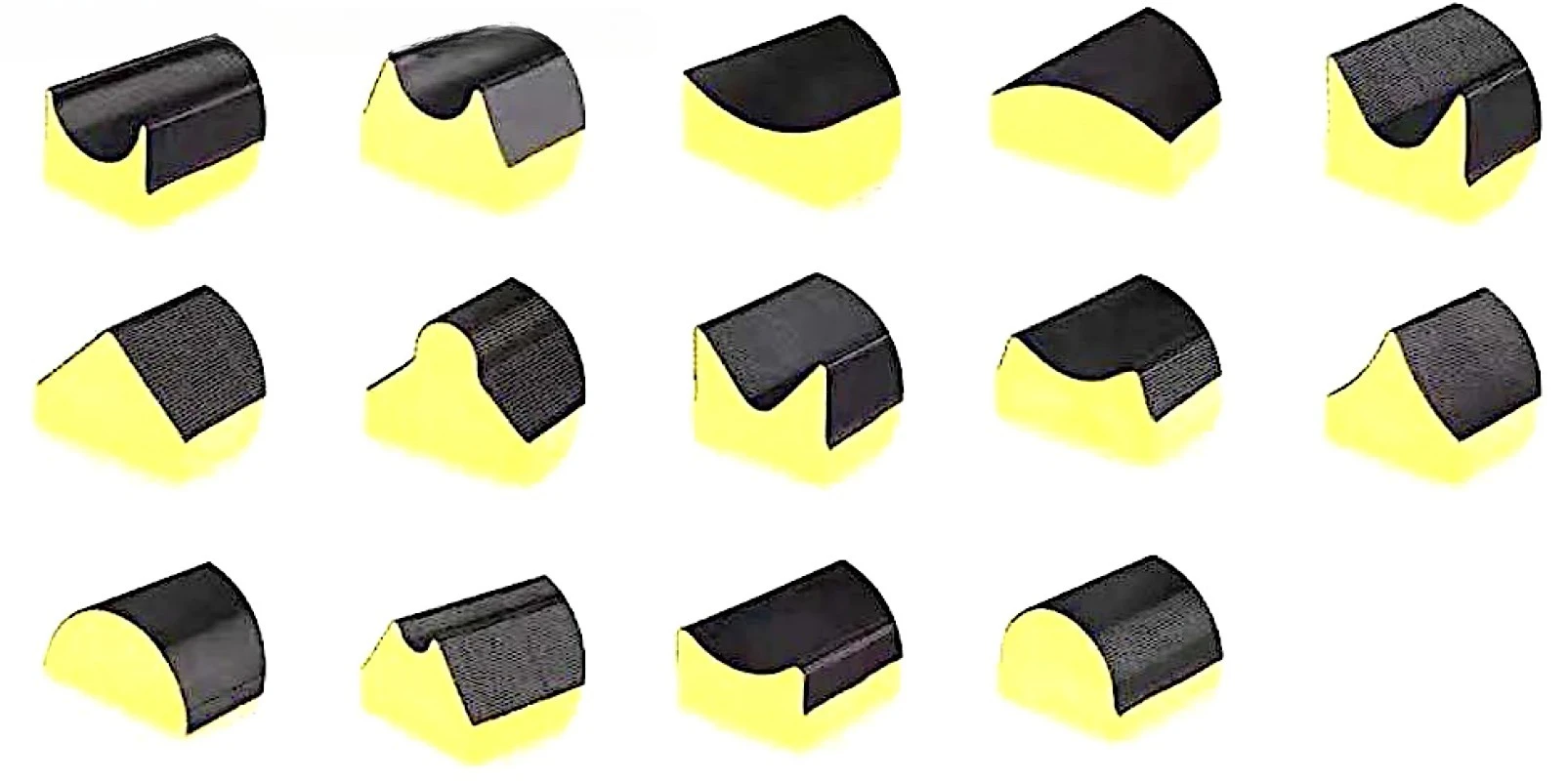 TY77102K Pneumatic Linear Sander Kit for Sanding Profiles Delivery with 14 Piece Versatile Foam Blocks for Finishing Works