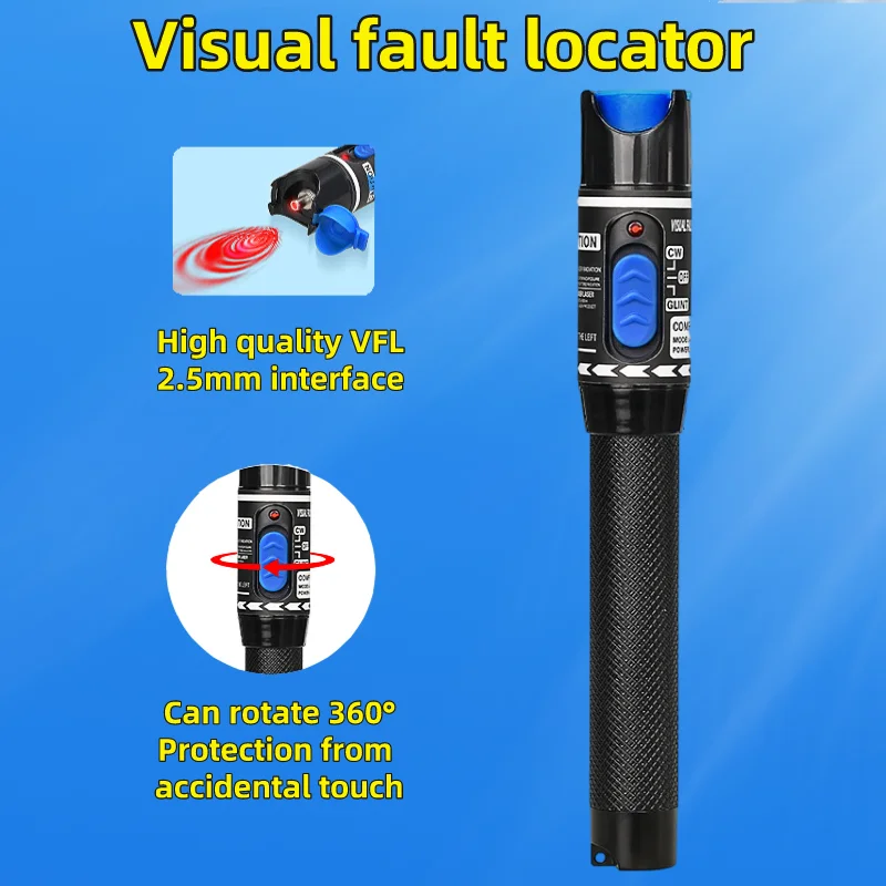 FTTH Fiber Optic Cable Tester 1/10/20/30/50mw Visual Fault Locator SC/FC/ST 2.5mm Interface VFL Optical Fiber Test Tool