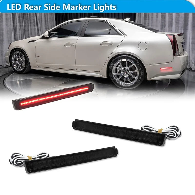 

Для Cadillac CTS 2008-2013 для Cadillac CTS-V 2009-2013 красный светодиодный задний бампер автомобиля, боковые габаритные отражатели, парковочные огни 12 В