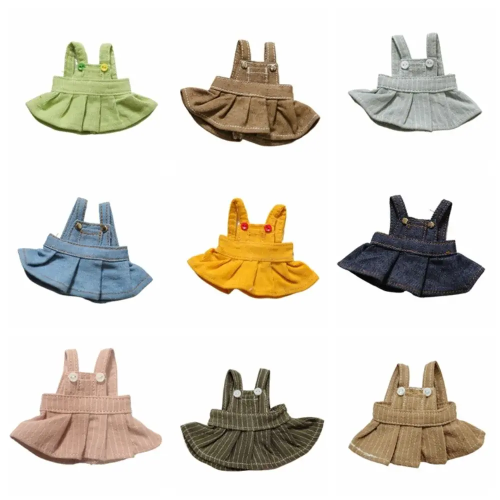 Suspender Dress Doll Clothes Accessories Denim Dress Dolls Outfit Mini Bear Clothes Dress for 12cm Doll DIY Bear Costume Change