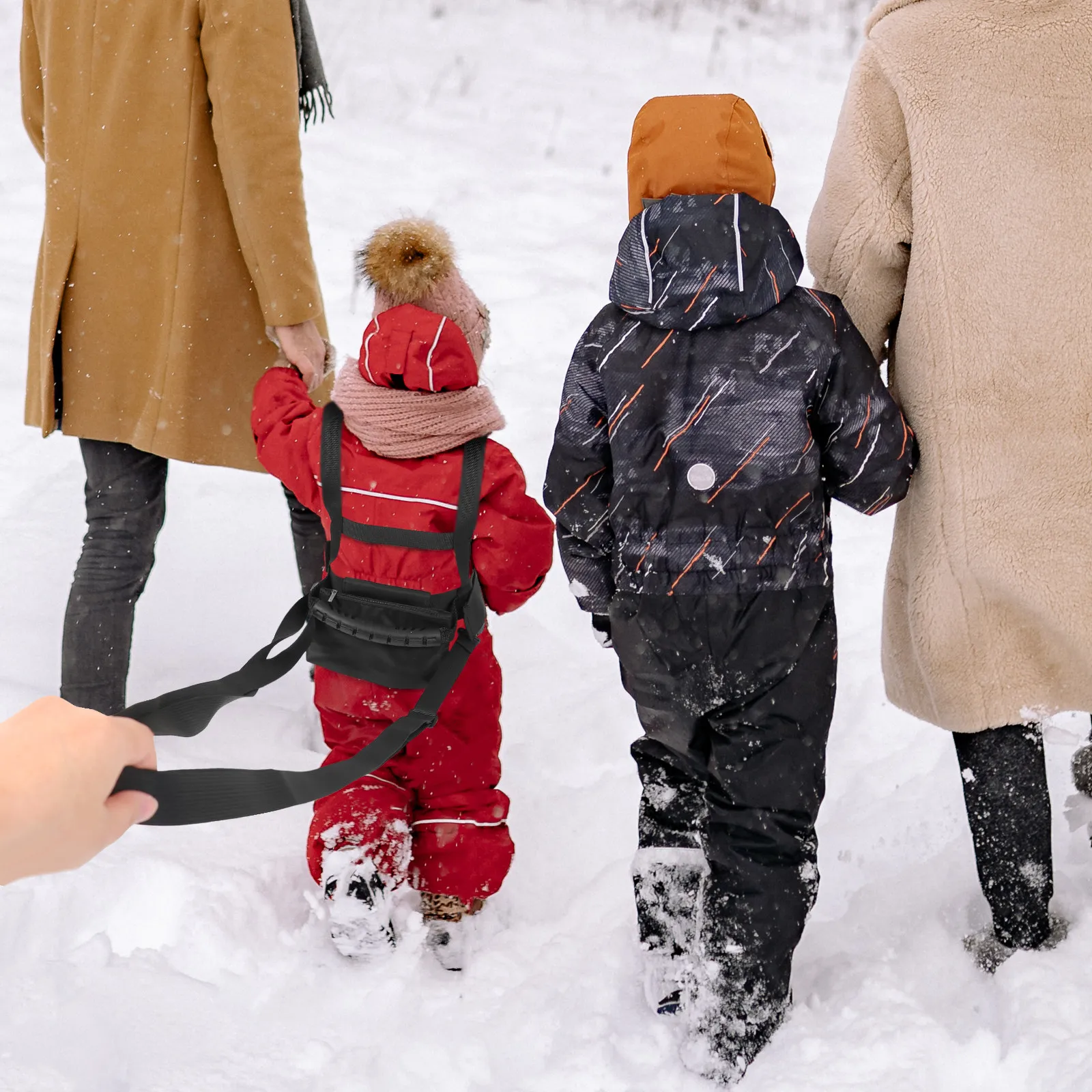 

Комплект лыжных ремней безопасности: прочный регулируемый ремень для лыж с креплением на спину и плечи, пояс для обучения катанию на лыжах и улучшения баланса