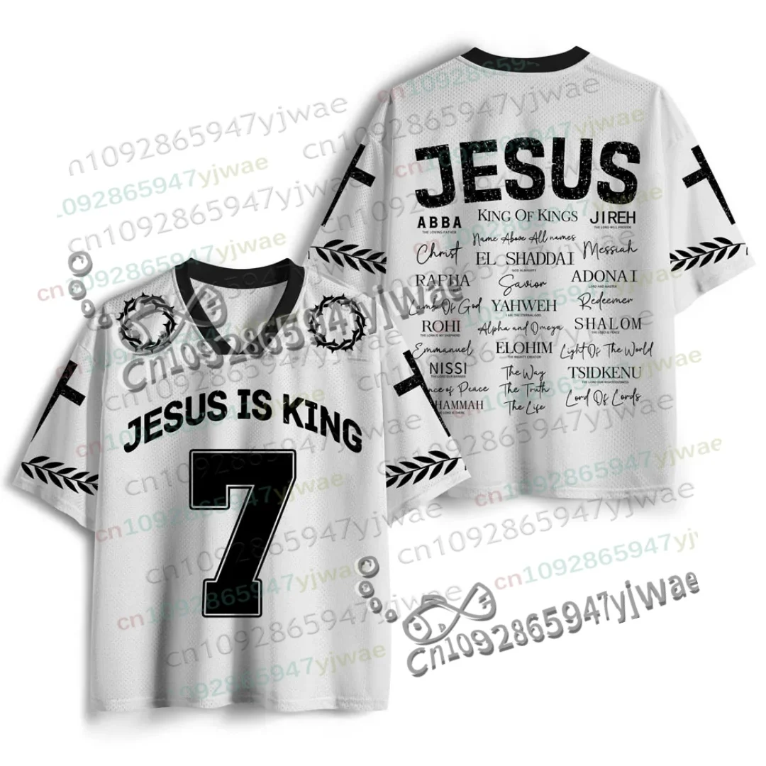 Team Jesus 7 Christian Mesh Jersey Faith Bible Verse Baseball Unisex Jersey “Was Is Is To Come” Biblical Jesey Women Mens Tshirt