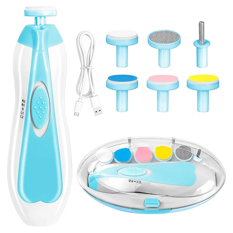 Baby Nail Trimmer Electric, 6 In 1 Rechargeable Baby Nail Clippers Manicure Set, Grooming Kit