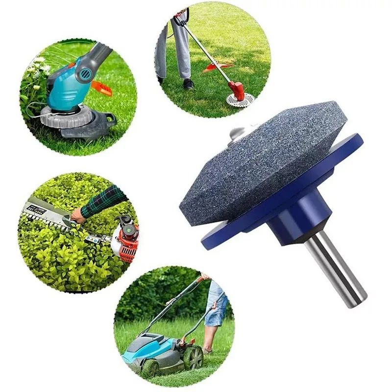 50mm Knife Sharpening Drill Lawnmower Faster Blade Sharpener Grinding Garden Tools Rotary Drill Abrasive Tools Lawn Mower Parts