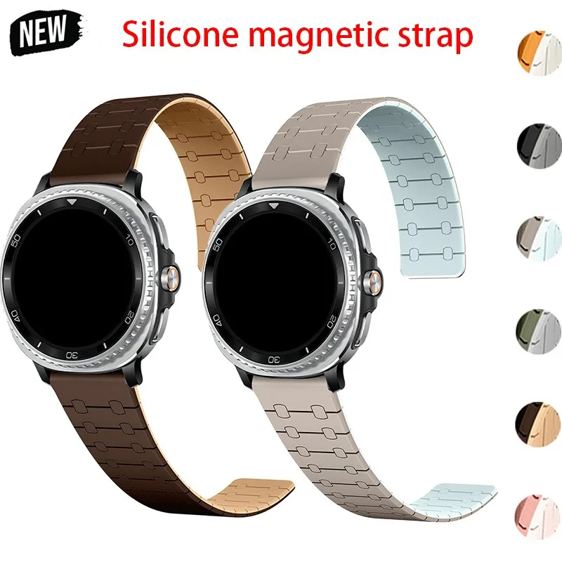 Zweifarbiges Silikonarmband für Samsung Galaxy Watch 8 40 44 mm/8 klassisches 46 mm magnetisches Sportarmband für Galaxy Ultra 2025 Loop-Armband