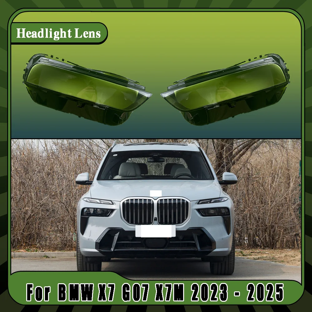 

For BMW X7 G07 X7M 2023 2024 2025 Transparent Headlamp Lamp Shell Lens Headlight Cover Plexiglass Replace Original Lampshade
