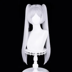 Anime Frieren Cosplay Wig Silver White Two Ponytails Heat Resistant Synthetic Hair Wigs