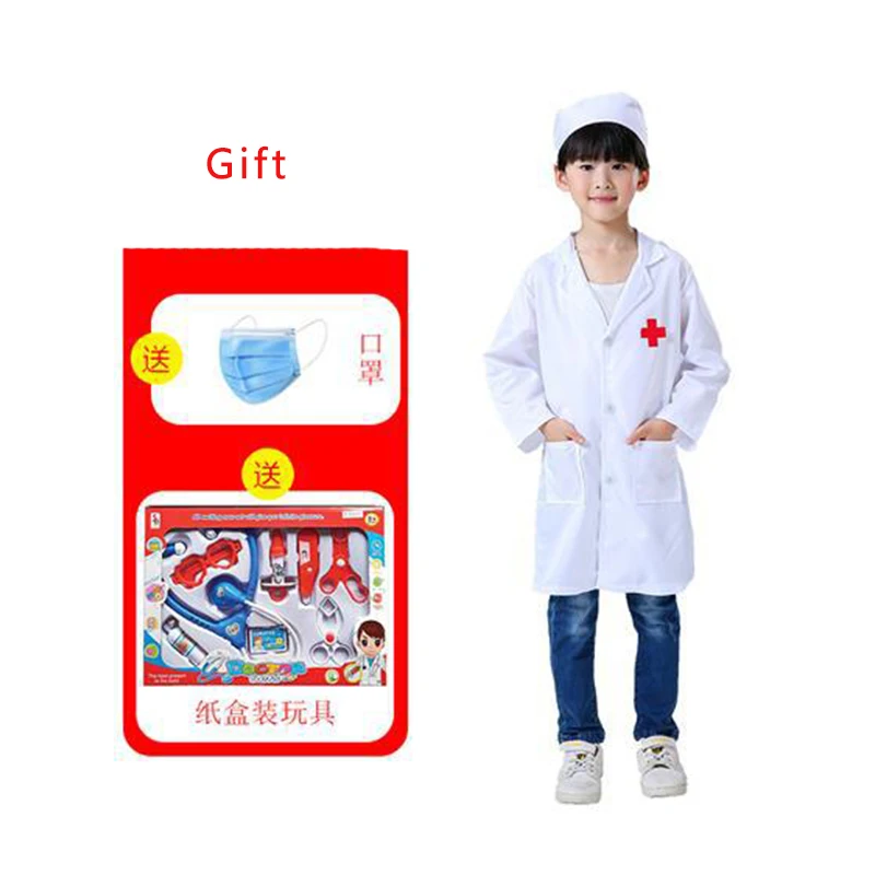 Uniformes de médico e enfermeira para crianças, Roupas Cosplay para meninos e meninas, Halloween Party Wear, Vestido extravagante para dramatização