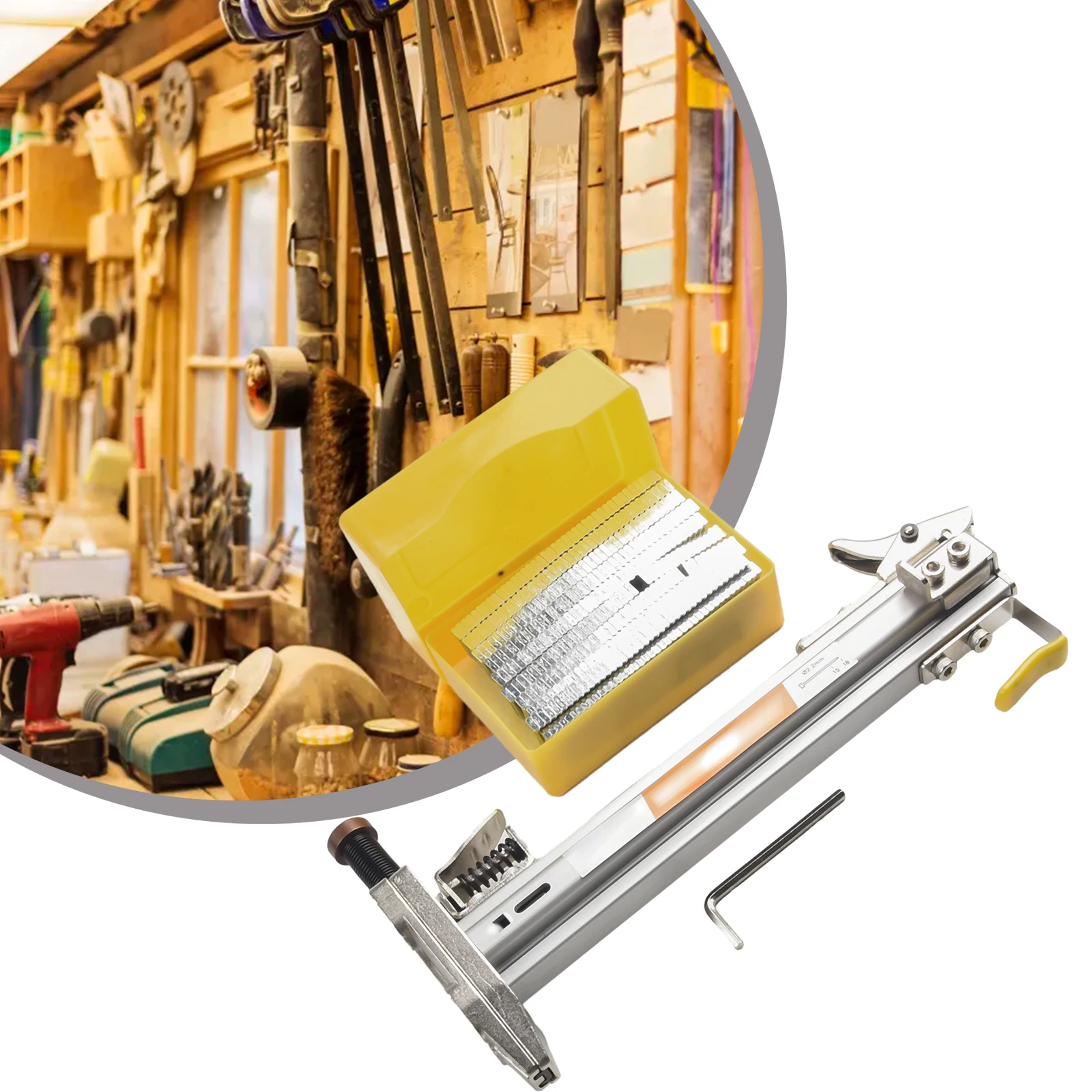 Ręczne gwoździe półautomatyczne narzędzie do gwoździowania prostych DIY zszywacz do budowy mebli z 400 zszywkami narzędzia stolarskie