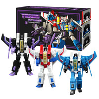 3Pcs/Box Transformation robot toy G1 cartoon Flight team Starscream Skywarp Thundercracker figure model small scale aircraft