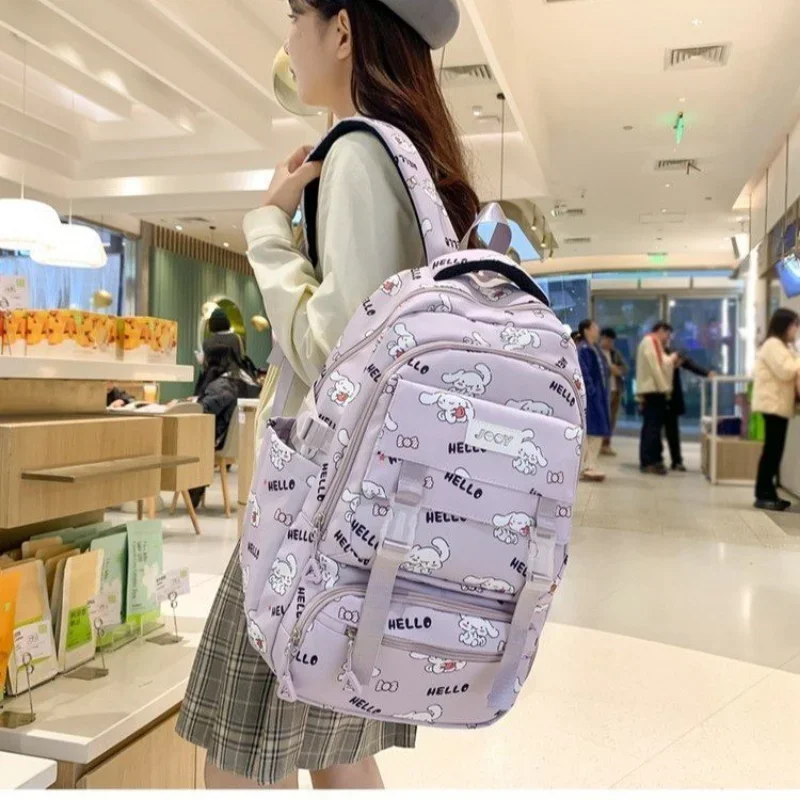 Sanrio New Cinnamoroll Babycinnamoroll Student Schoolbag Large Capacity Casual Shoulder Pad Stain-Resistnt Cute Cartoon Backpack