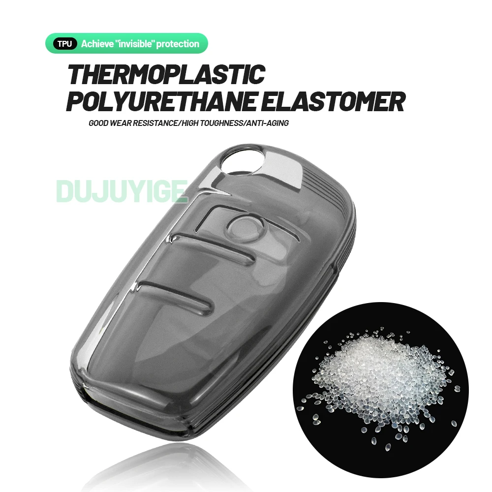 Clear TPU Car Key Case For Audi Q3 8U 2011-2018 Key Fob Cover Protector Shell Auto Accessories 2012 2013 2014 2015 2016 2017