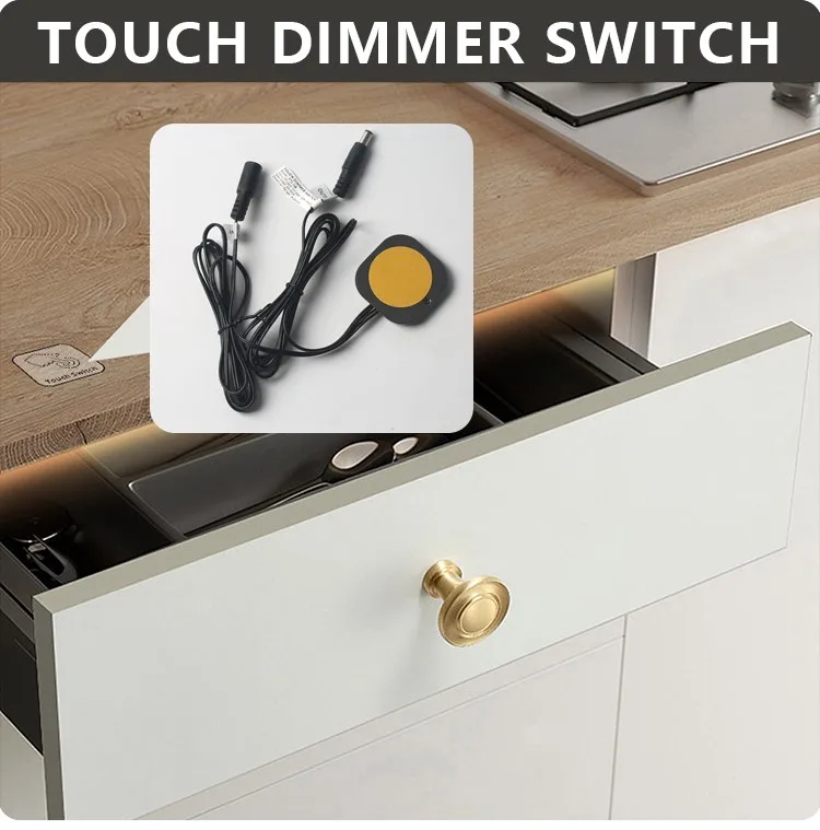 Durchdringender 40mm Holzplatten-Induktionsschalter LED-Berührungssensor 12V 24V 60W Berührungsschalter für Holzplatten, Stein, Kunststoff – Detail 6