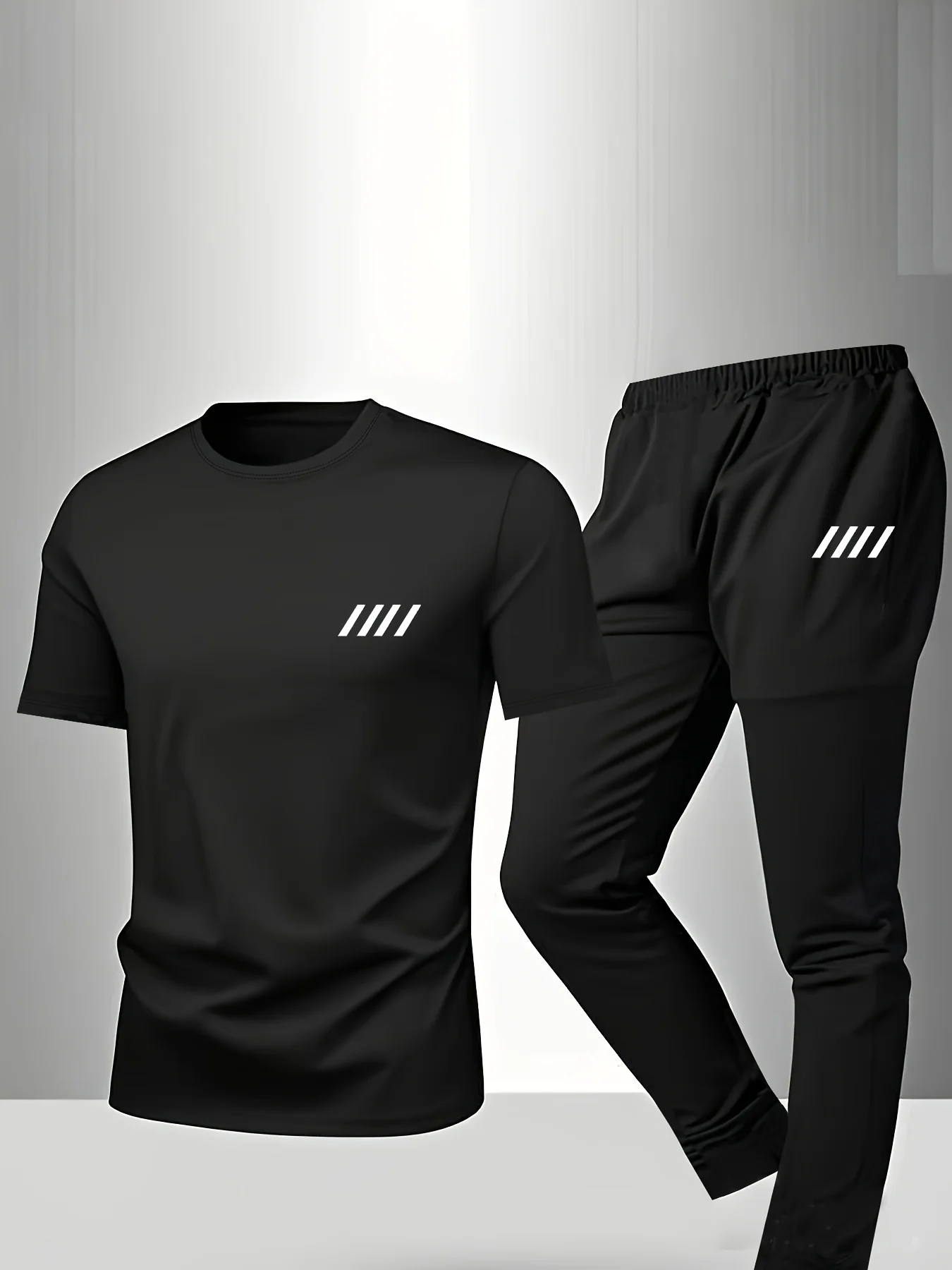 

2 pieces men's short-sleeved pajamas set- fashionable geometric pattern home clothes- suitable for spring and autumn/winter wear