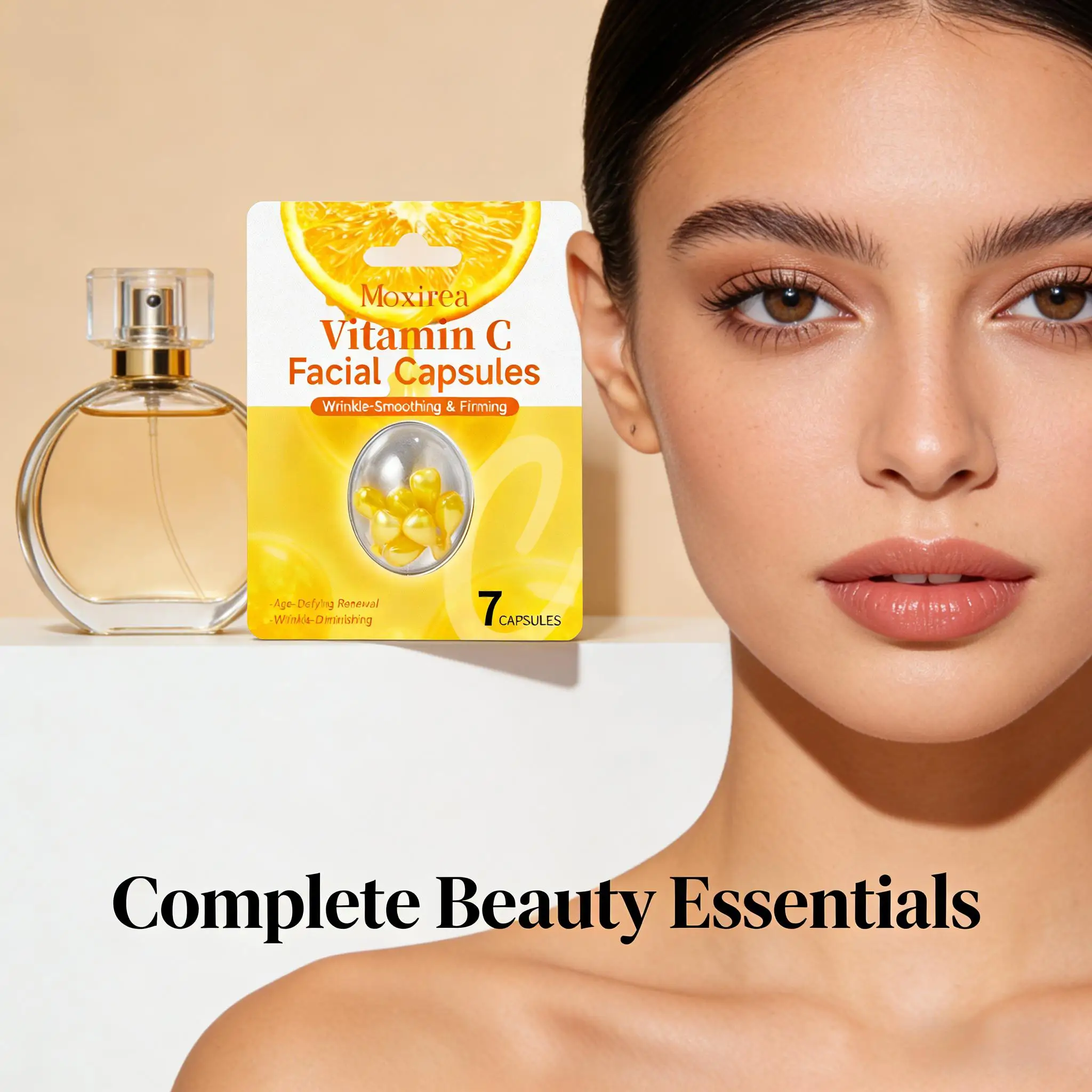 

Vitamin C Extract Capsule Brightening Skin Firming Lifting Fade Fine Lines Smooth Moisturizing Repair Collagen Face Care Essence