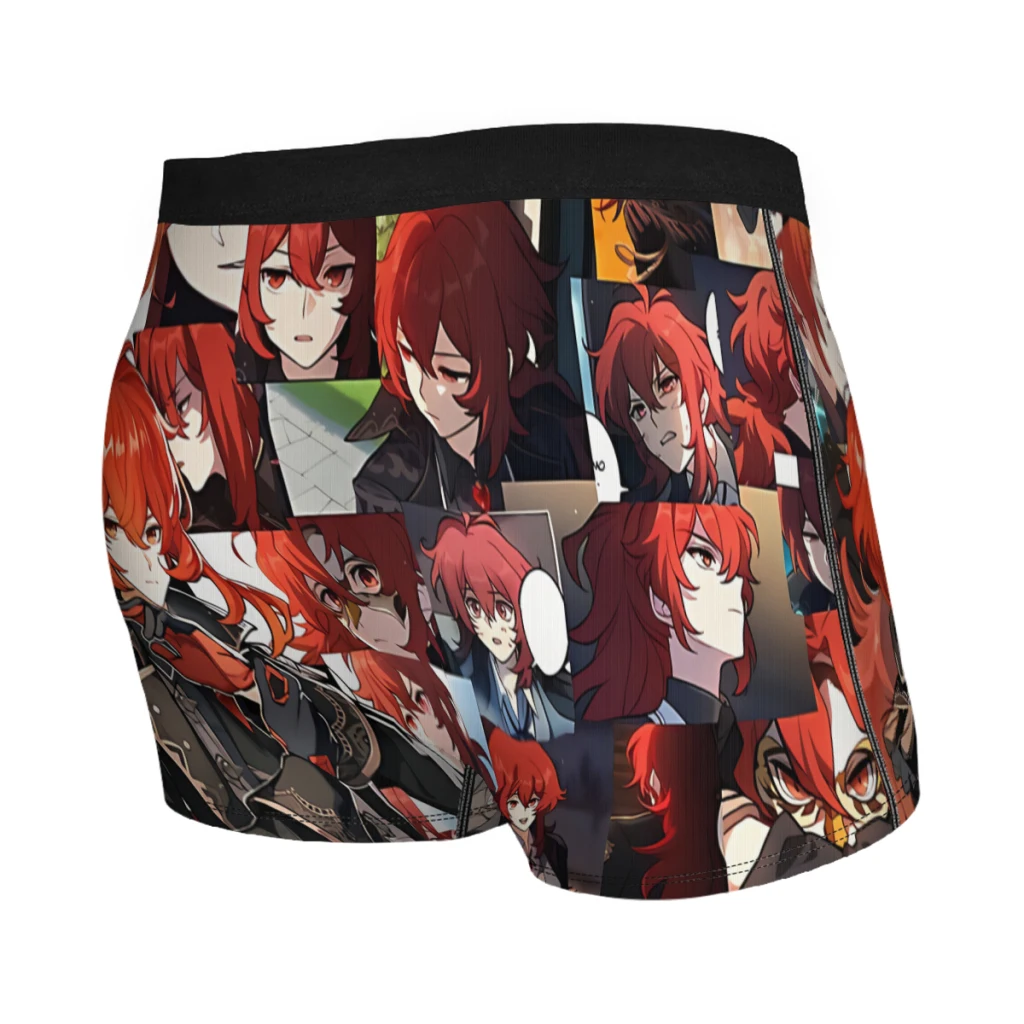 Diluc Collage Genshin Underpants Breathbale Panties Men\'s Underwear Sexy Shorts Boxer Briefs