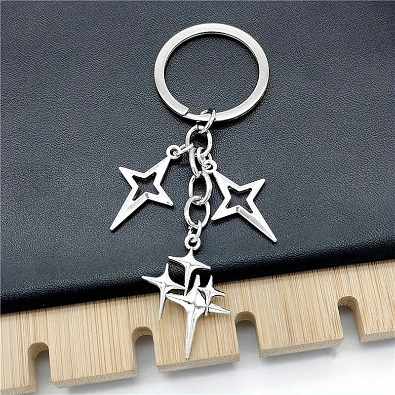 Llaveros de Metal Y2K para mujer y hombre, llaveros de luna y estrella, regalos de amistad, decoración de bolso, joyería hecha a mano