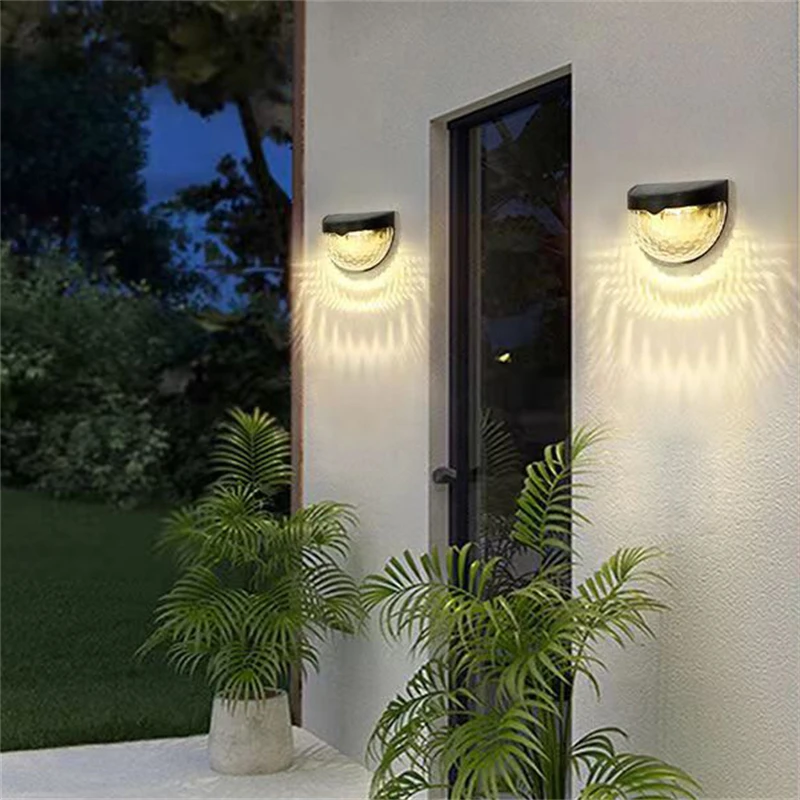 4Pcs Solar Fence Light Control Induction Energy Saving Waterproof Wall Light Courtyard Garden Decoration Solar Light Outdoors