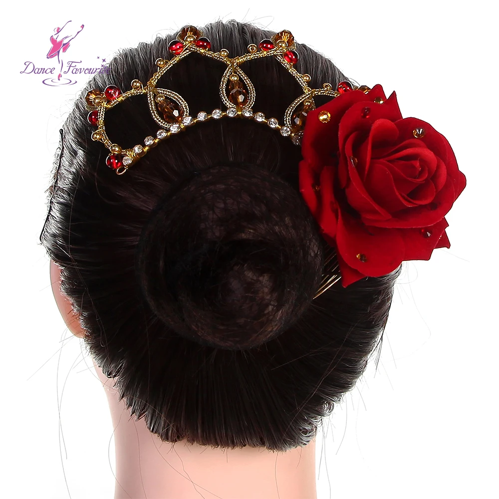 vetement-de-cheveux-de-ballerine-rouge-rose-fleurs-don-quichotte-hb067