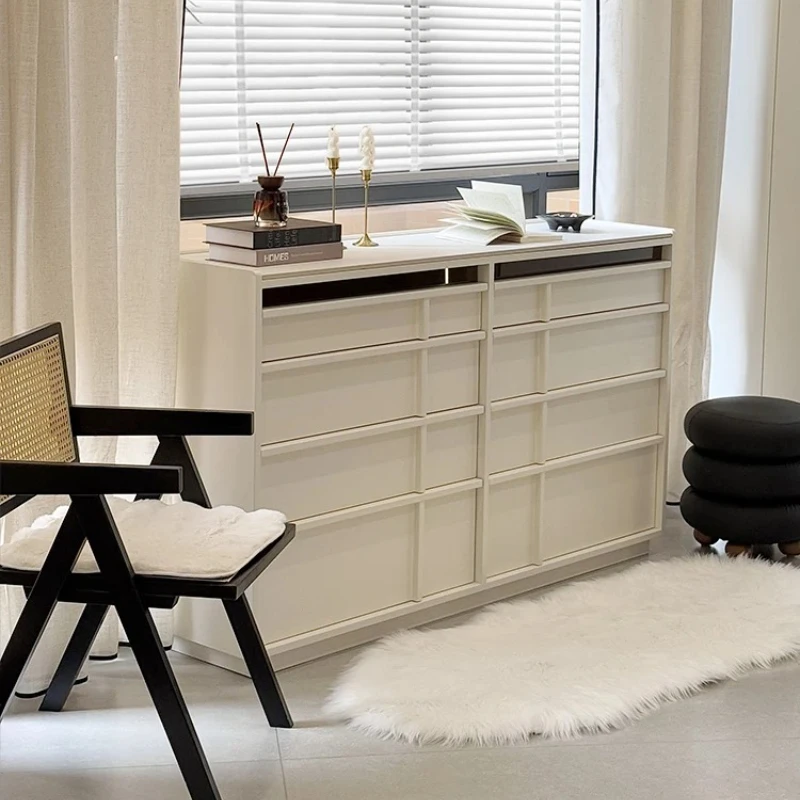 

Medieval style solid wood fifty-two chest cabinets, simple retro cream style, storage cabinets against the wall, lockers display