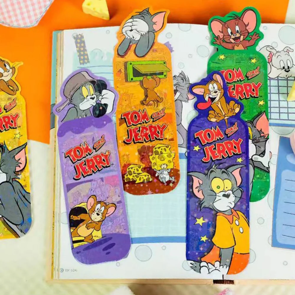 Подлинная канцелярская закладка «Том и Джерри», кавайный маркер для украшения книги, мультяшные маркеры для учебы и чтения страниц, подарок для мальчика и девочки