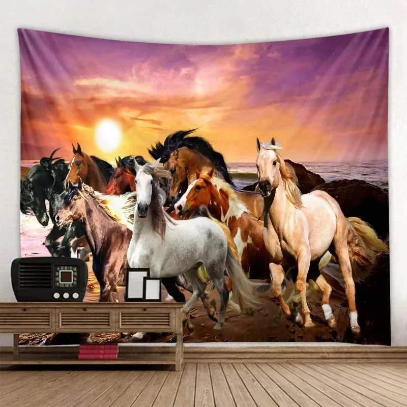 Running Horse Decorative Tapestry Home Wall Decor Living Room Office Tapestry