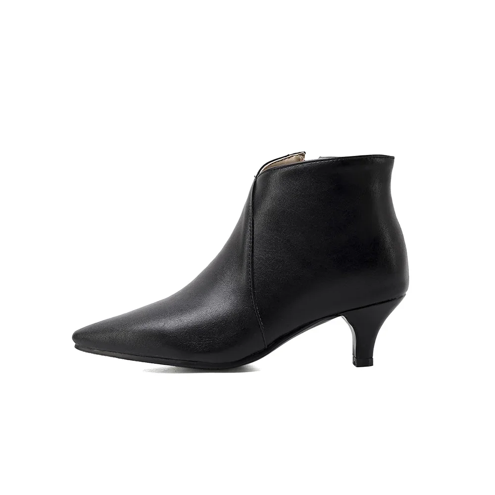Brand New Sexy Brown Black Women Ankle Boots Fashion Pointed Toe Med Heels Lady Shoes Plus Big Small Size 10 30 43 48 view 3