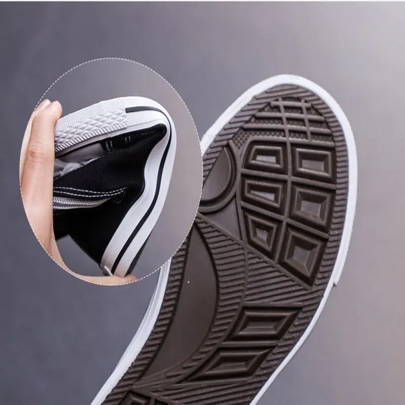 أحذية قماشية للأطفال الخريف عالية الجودة أحذية الفتيان والفتيات الطبعة الكورية العصرية عالية أنبوب الجانب سستة حذاء أبيض صغير 29-3