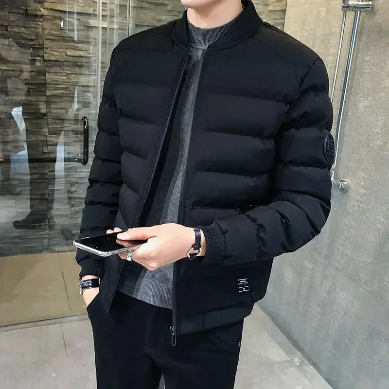 Male Padded Coats Short Padding Hooded Men's Down Jacket Outerwears Parkas Cheap Clothes Casual 2025 Trend Winter Korean Style