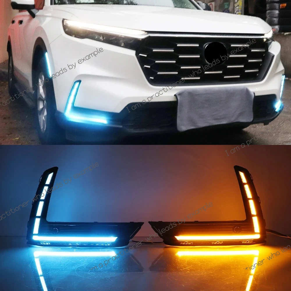 

Car LED Daytime Running Light For Honda CRV 2023 2024 with Dynamic Turn Signal Auto DRL Daylights Lamps Car Fog lamp cover